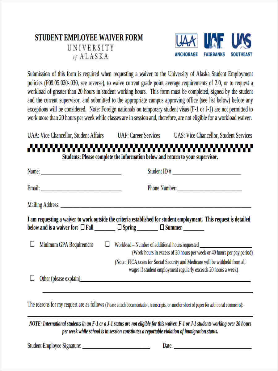 free 8 employee waiver forms in pdf ms word