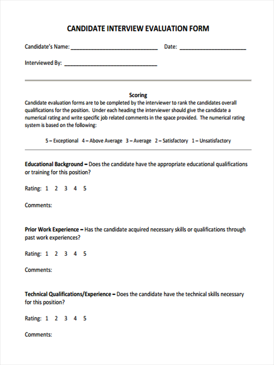 free 37 interview forms in pdf ms word excel