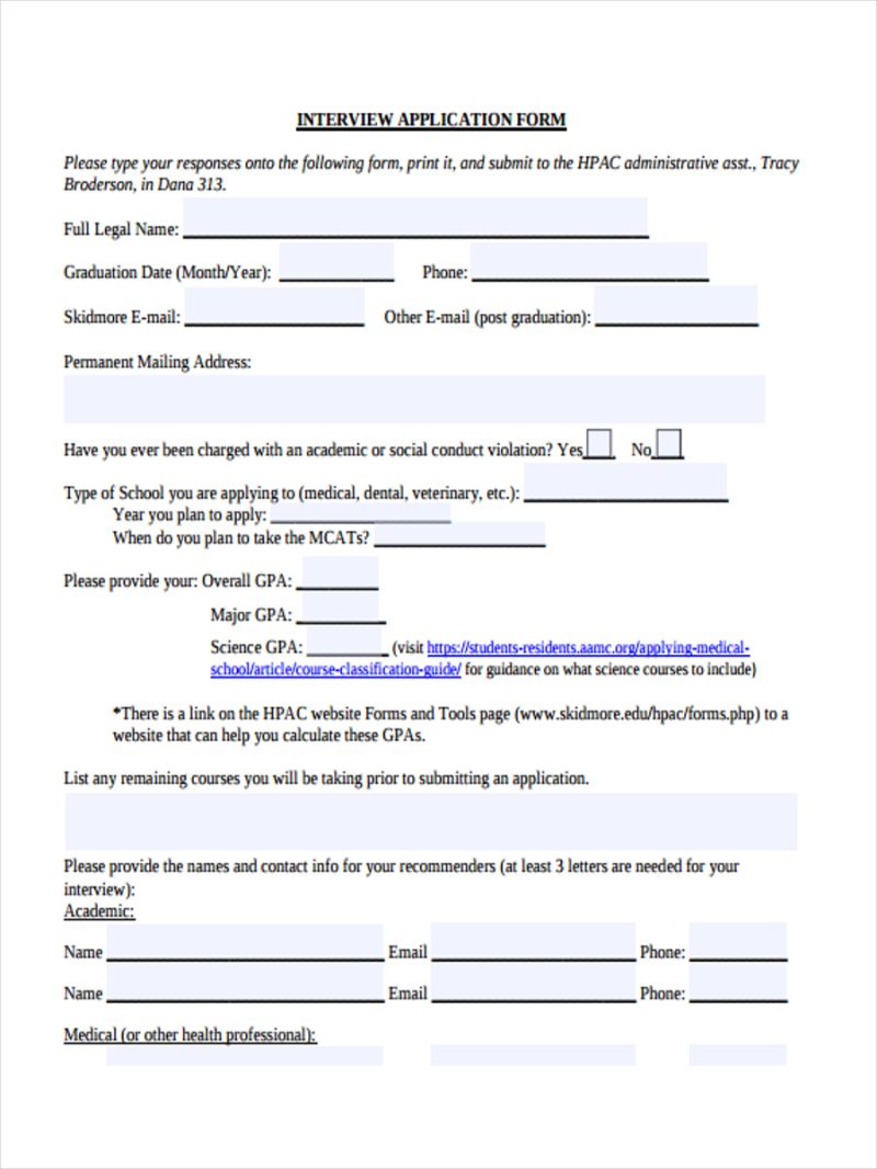 Candidate Interview Application Form Pdf - Best Space Photos in 4K