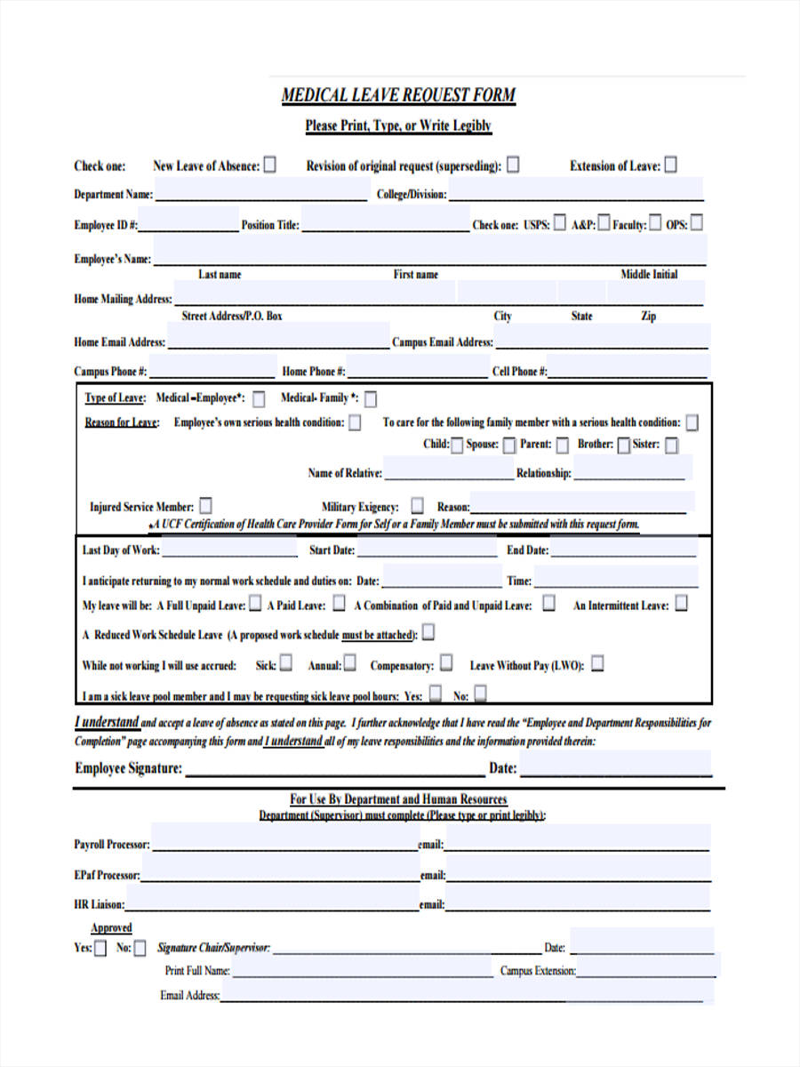Free 31 Leave Request Forms In Pdf Ms Word Excel