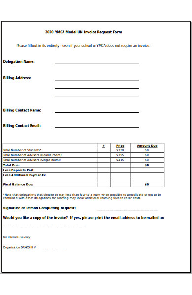 Free 9 Invoice Request Forms In Ms Word Pdf Excel