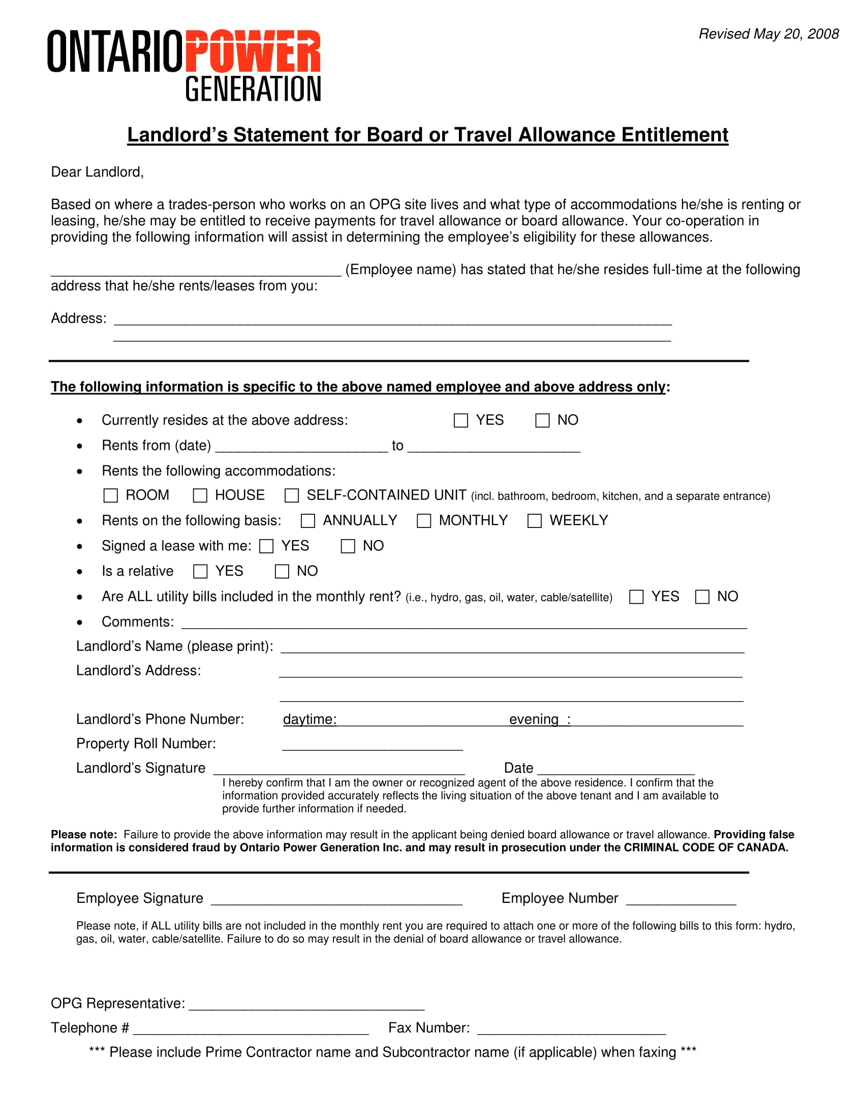Free 14 Landlord Statement Forms In Pdf Ms Word