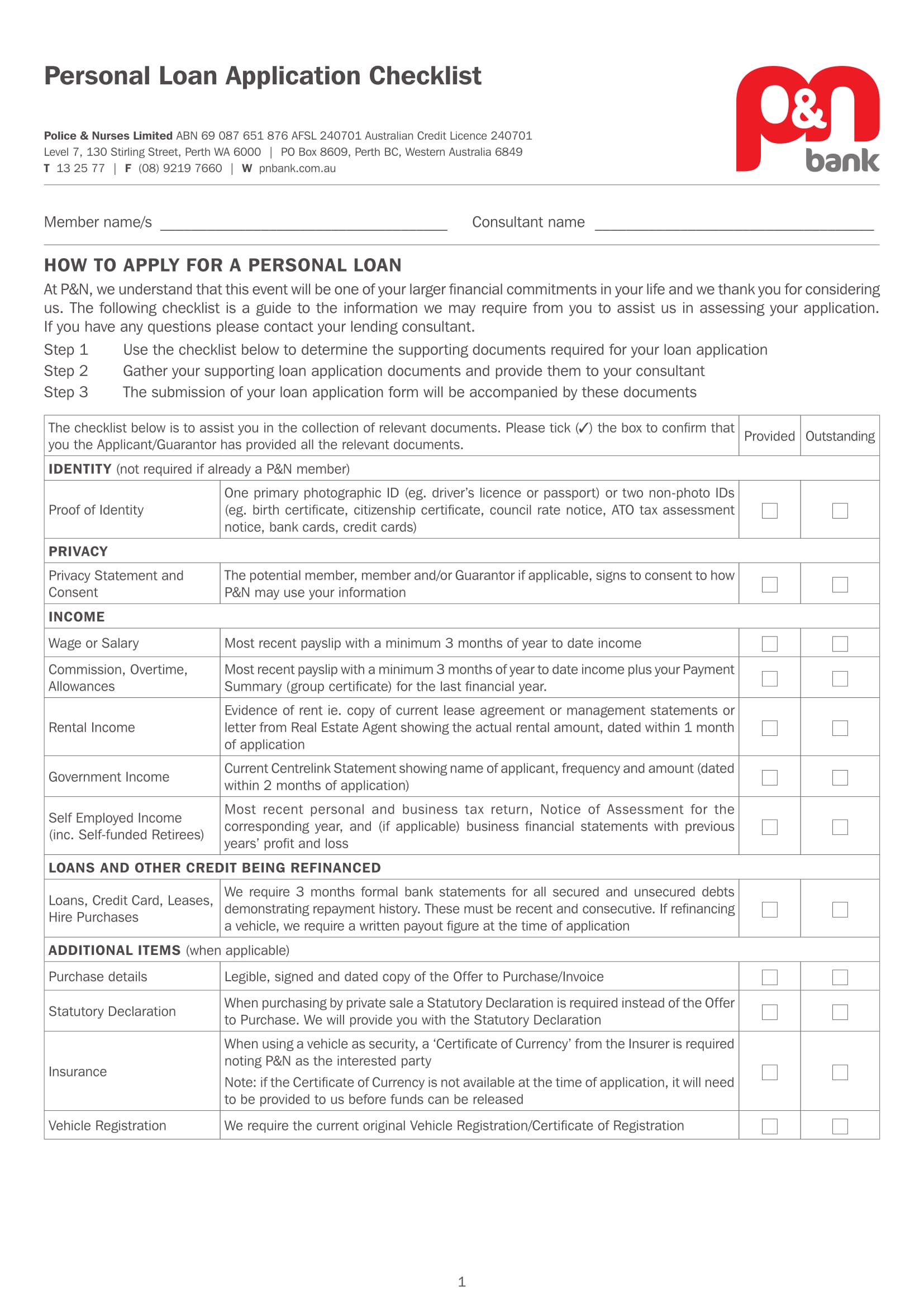 Free 3 Bank Loan Application Form And Checklist Forms In Pdf
