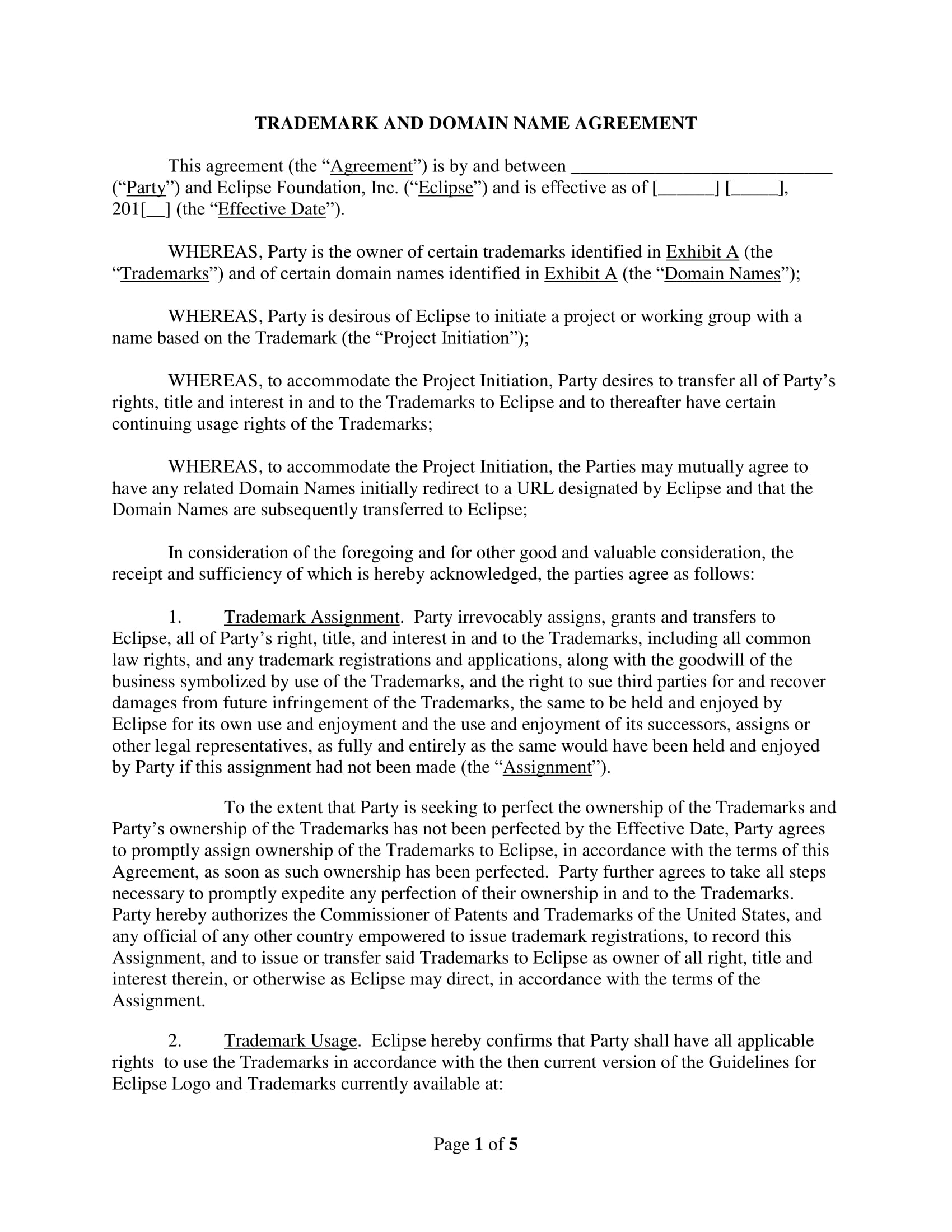 Free 14 Trademark Assignment Forms In Pdf Ms Word