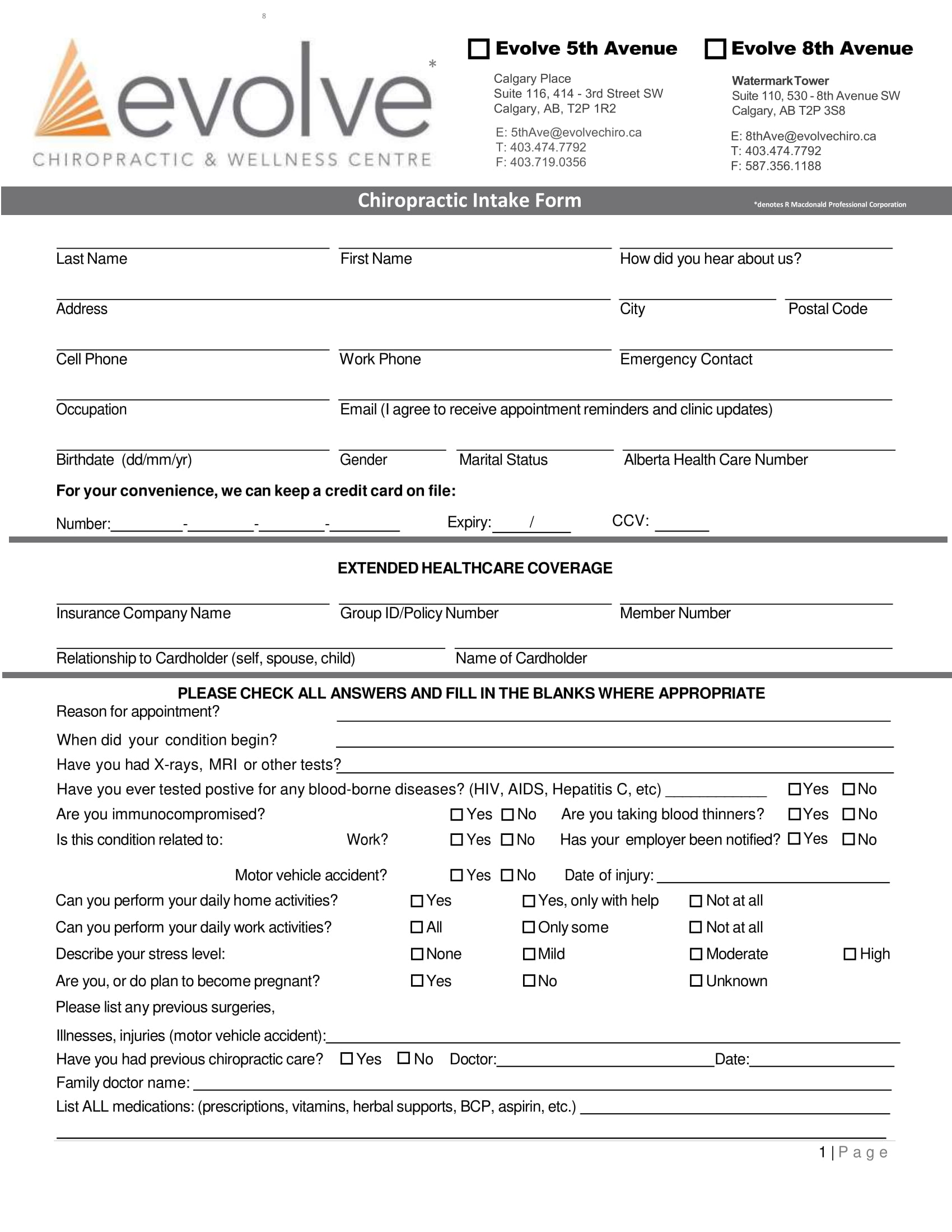 Romeo, aplc for your initial meeting with the firm, please download the following client intake form: . FREE 9+ Chiropractic Intake Forms in PDF | MS Word