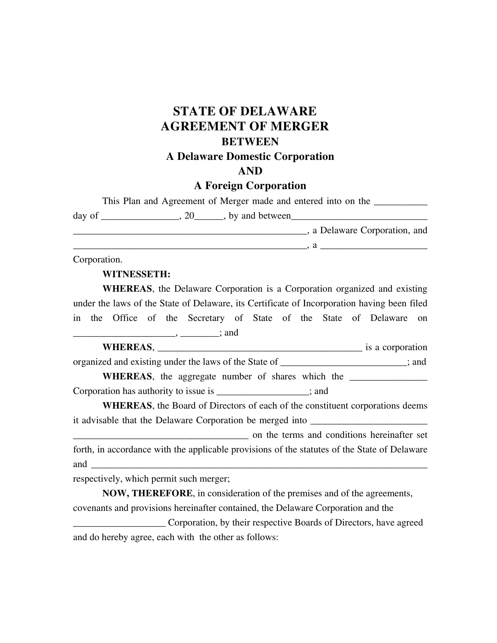 Free 5 Merger Agreement Contract Forms In Pdf Ms Word