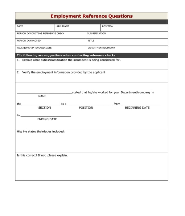 Now, logging on and checking out job postings is the new norm. Free 6 Employment Reference Forms In Pdf Ms Word
