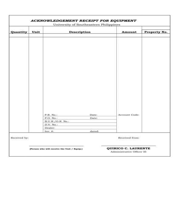 free 5 property acknowledgment forms in pdf excel ms word
