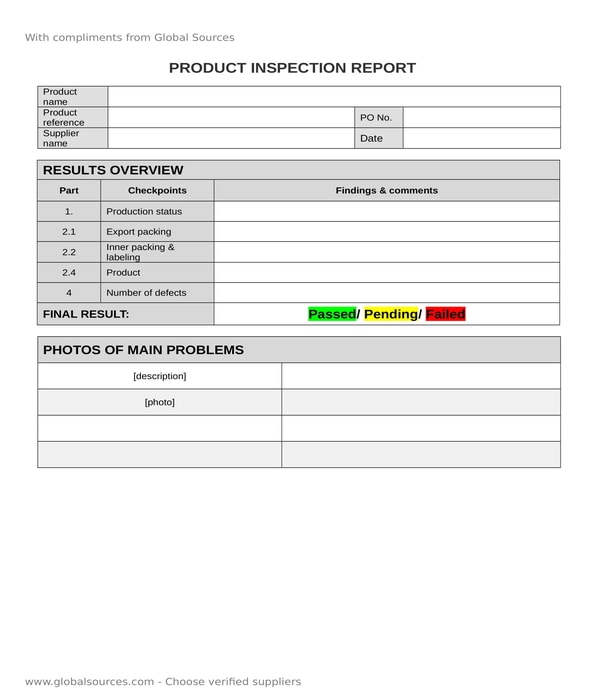 Free 9 Inspection Report Forms In Ms Word Pdf