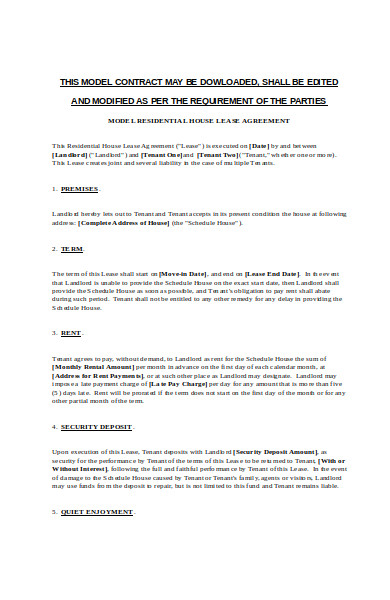 free 10 lease agreement templates in pdf ms word