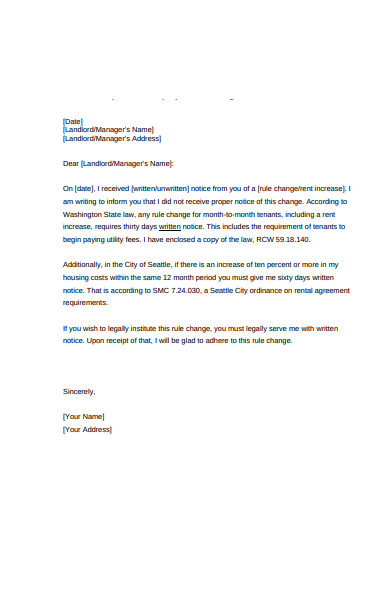 Free 7 Rent Increase Letters In Pdf Ms Word