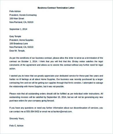 Free 5 Contractor Termination Letters In Pdf