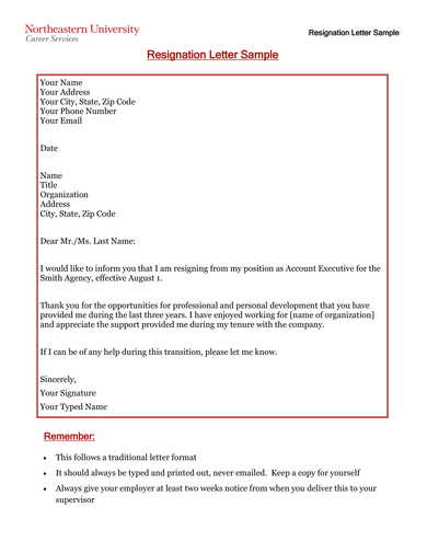 Free 6 Resignation Letters In Pdf Ms Word