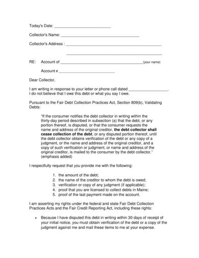Free 5 Debt Collection Letters In Pdf Ms Word