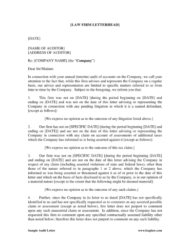 Free 5 Audit Response Letter Forms In Pdf