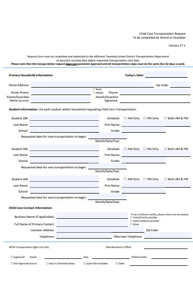 Free 32 Transportation Request Forms In Pdf Ms Word Excel