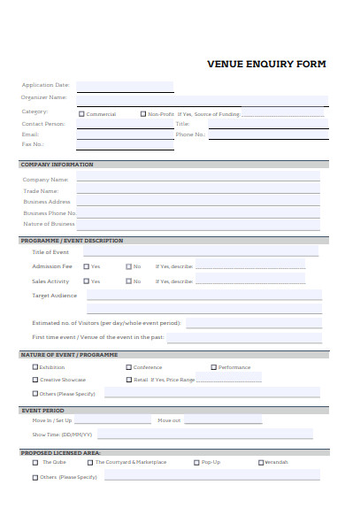Free 50 Enquiry Forms In Pdf Ms Word Doc
