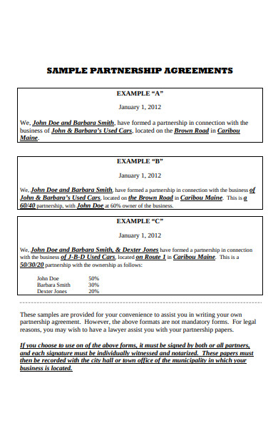 Free 30 Partnership Agreement Forms In Pdf Ms Word