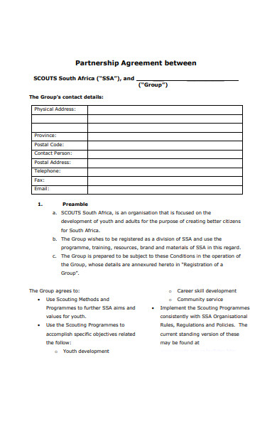 Free 30 Partnership Agreement Forms In Pdf Ms Word