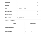 Job Application Pdf