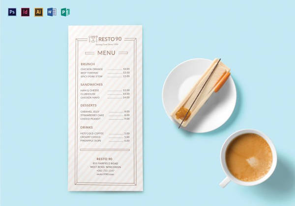 Free 35 Menu Templates In Psd Pdf Ms Word