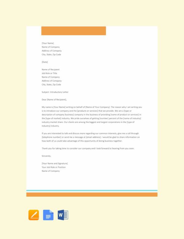 Free 34 Sample Introduction Letter Templates In Ms Word Pdf Pages Google Docs