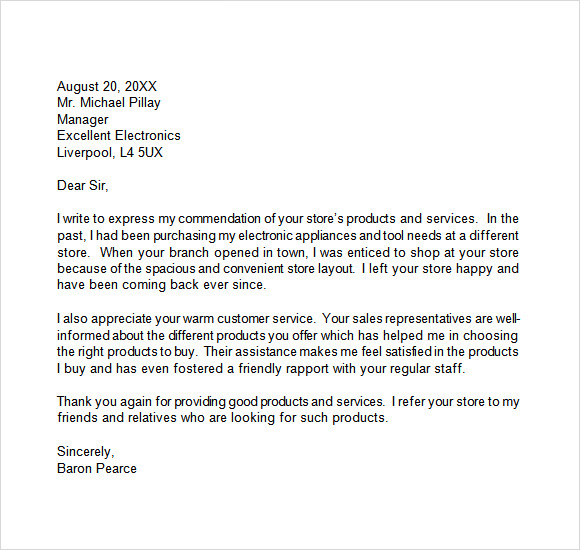 Free 9 Appreciation Letter Templates In Pdf Ms Word