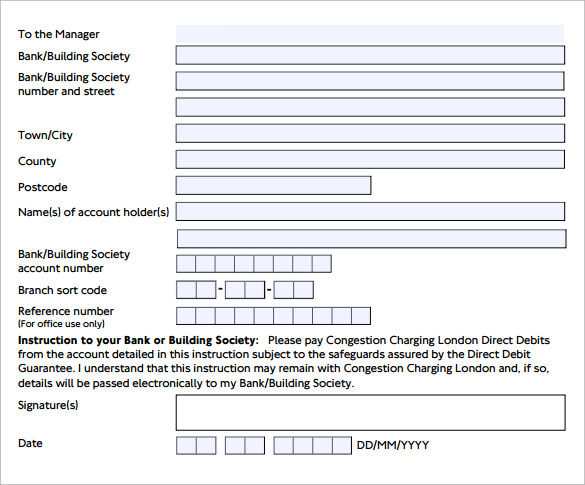 free 10 direct debit forms in pdf ms word