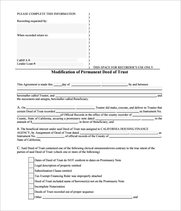 Real property as security for a loan. Free 9 Sample Deed Of Trust Form In Pdf Ms Word