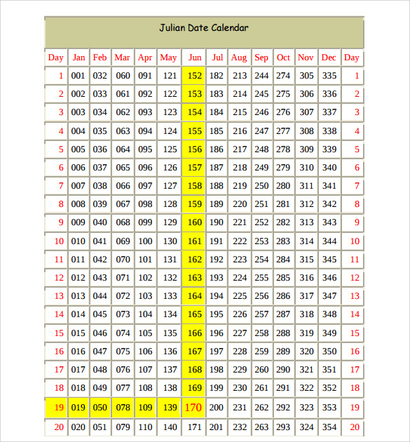 9 julian calendar templates to download sample templates