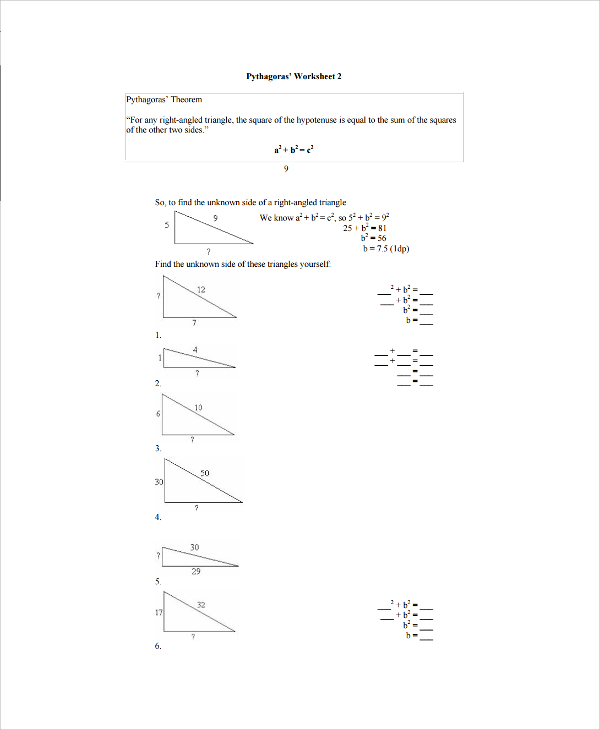 Financial math lessons progresses from . Free 9 Sample Pythagorean Theorem Worksheet Templates In Ms Word Pdf
