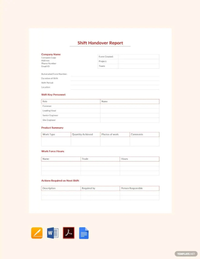 Free 10+ shift report templates in ms word