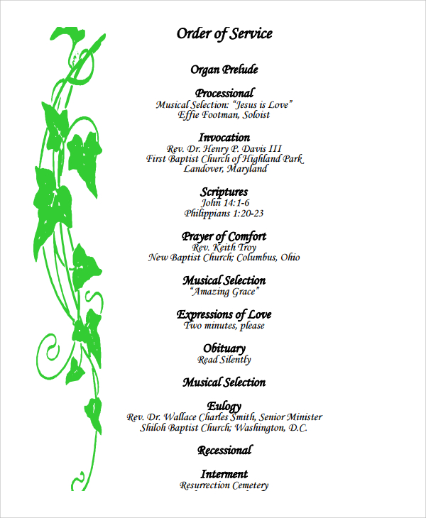 Funeral Program Example - Creative Full HD Colorful Images | Free Download