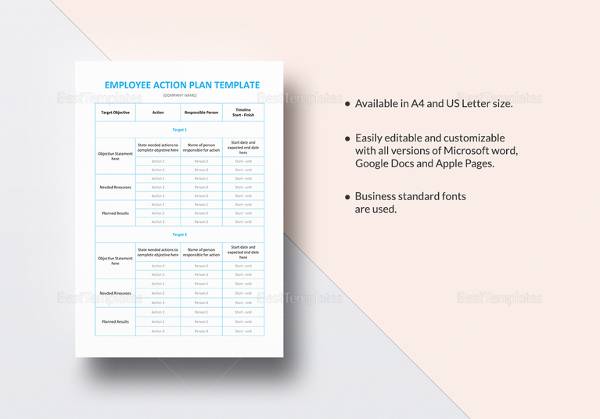 Free 12 Sample Employee Action Plan Templates In Pdf