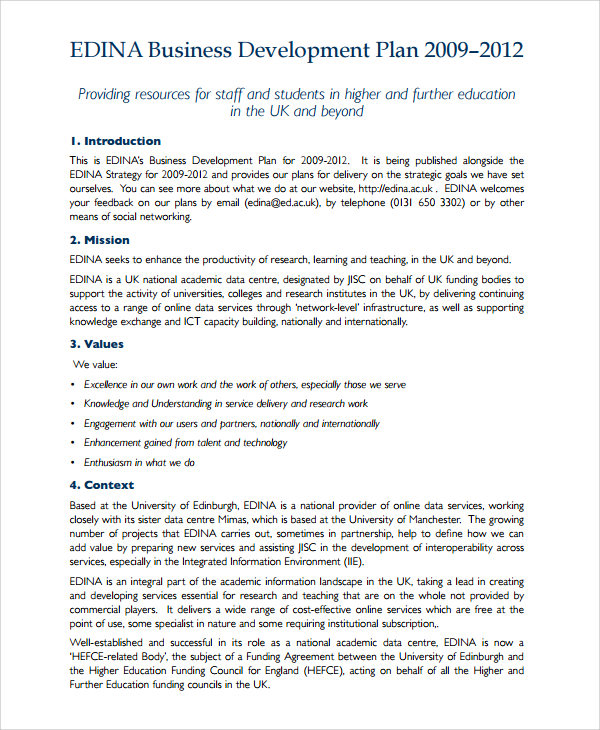 Free 6 Sample Business Development Plan Templates In Pdf