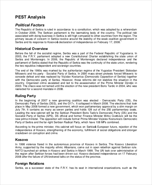 Free 9 Pest Analysis Samples In Pdf Ms Word