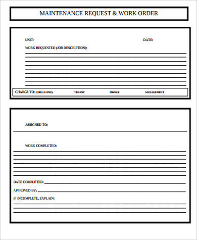 free 11 sample maintenance request forms in ms word pdf