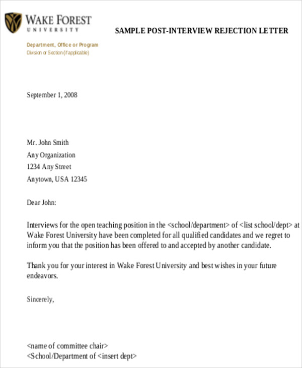 Free 9 Sample Formal Interview Letter Templates In Ms Word Pdf