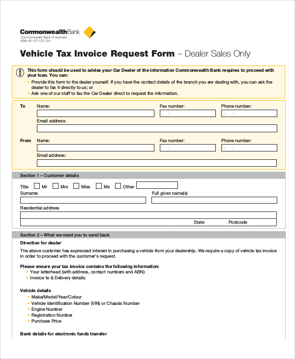 Free 9 Sample Invoice Request Forms In Ms Word Pdf