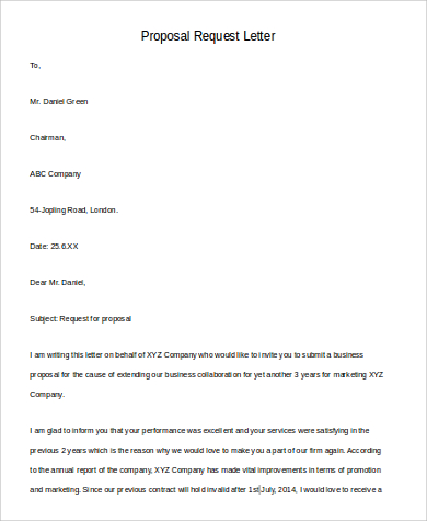 Free 7 Sample Proposal Request Letter Templates In Ms Word Pdf