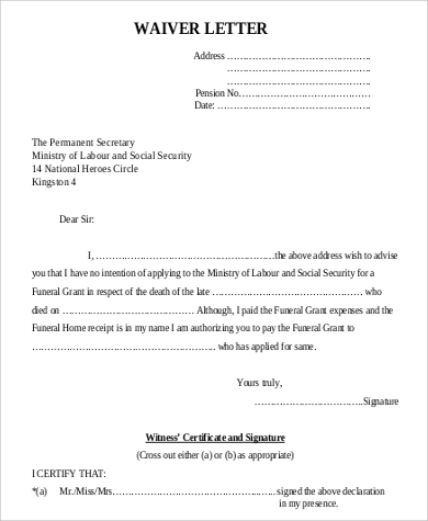 Sample Of Waiver Request Letter Bujis Ignitenc Co