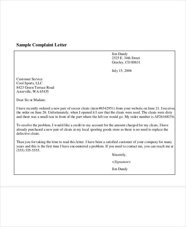 Free 36 Complaint Letter Samples In Ms Word Pages Google Docs Pdf