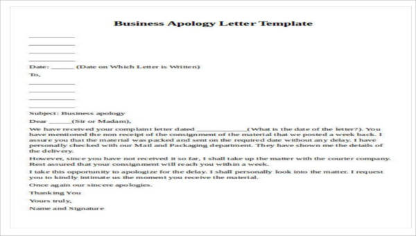 Free 29 Formal Apology Letter Templates In Pdf Ms Word