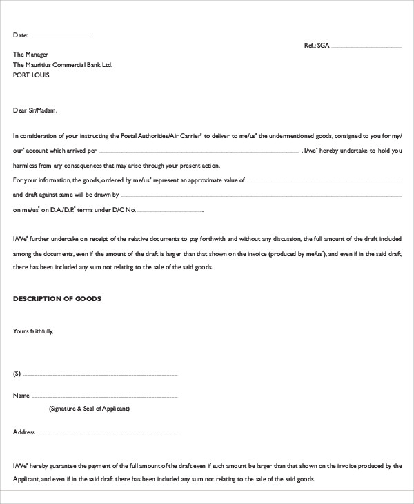 Free 54 Guarantee Letter Samples In Pdf Ms Word Google Docs Pages