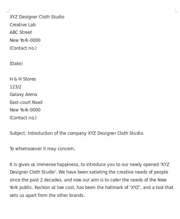 Free 34 Introduction Letter Samples In Pdf Ms Word