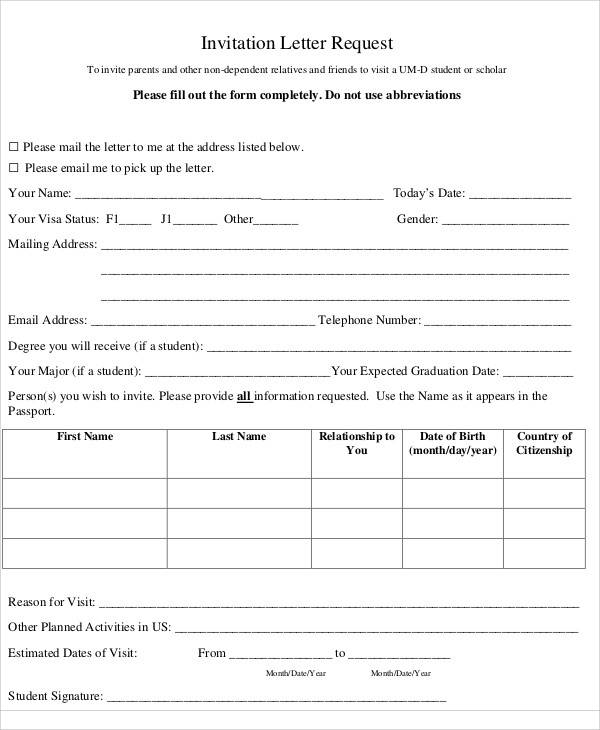 Free 35 Sample Invitation Letter Templates In Pdf Ms Word Apple Pages Google Docs