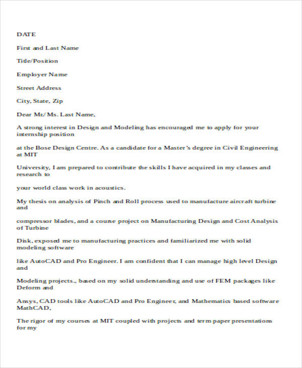 Free 30 Application Letter Samples Templates In Pdf Ms Word