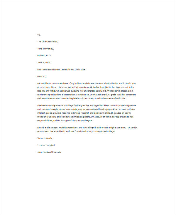 Free 11 Professor Recommendation Letter Samples In Ms Word Pages Pdf Google Docs