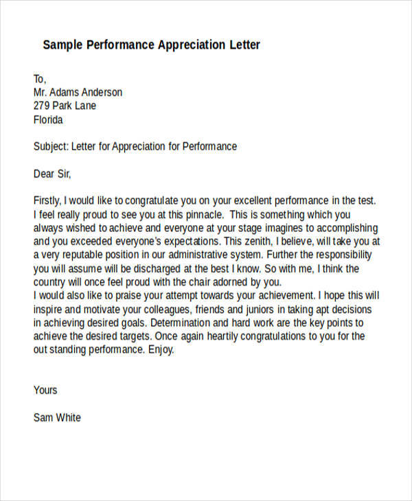 Free 19 Appreciation Letter Templates In Ms Word Pdf