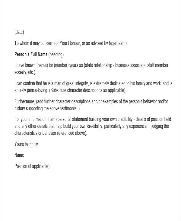 Free 19 Witness Letter Templates In Pdf Ms Word